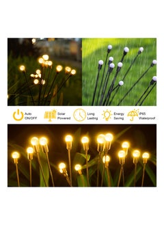 SYOSI Solar Lights Outdoor Garden,  2Pack 6LED Solar Firefly Lights, Waterproof Swaying Solar Lights with 2 Modes, Solar Garden Decorative Lights Yard Patio Pathway Decoration, Warm White  - Image 5