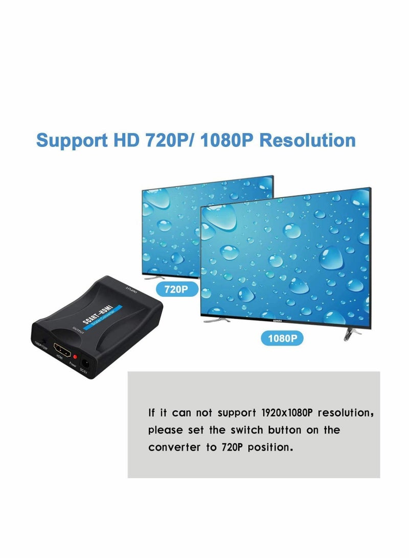 Excefore Scart to HDMI Converter Adapter Video Audio Converter  - Image 3
