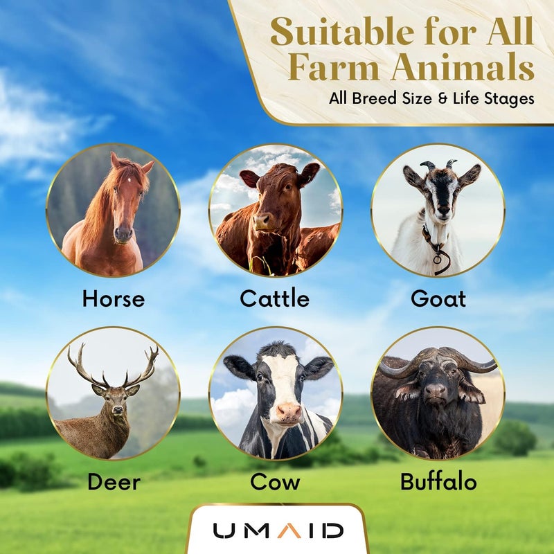UmAid Himalayan Salt Lick 6 lbs On Rope for Horse, Deer, Goat, and Livestock Animals - Himalayan Salt Block 2 Pack - Image 4