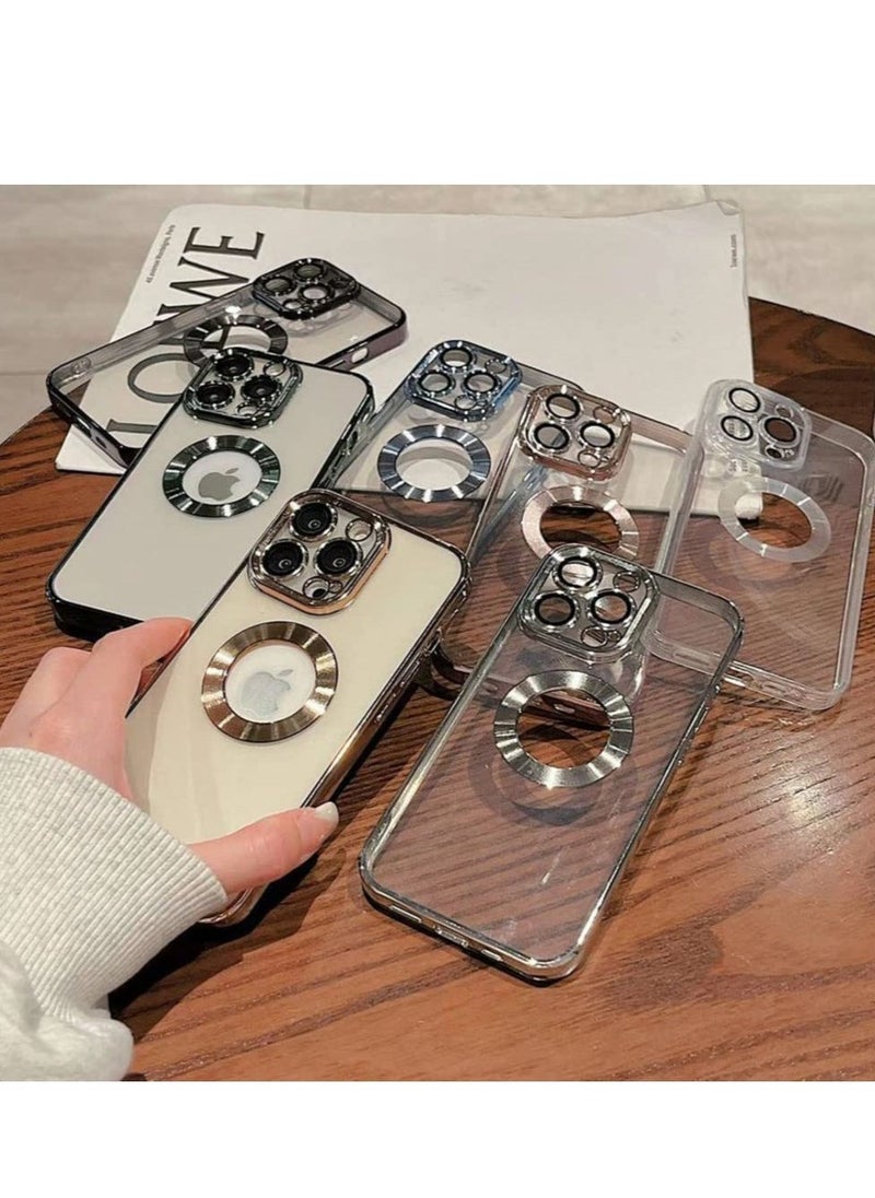 IAF Compatible with iPhone 14 Pro Max Case Camera Lens Protector Plating Luxury Cover for Women Men Clear Soft TPU Shockproof Protective Phone Case for 14 Pro Max 6.7 Inch 2022 - Purple - Image 3