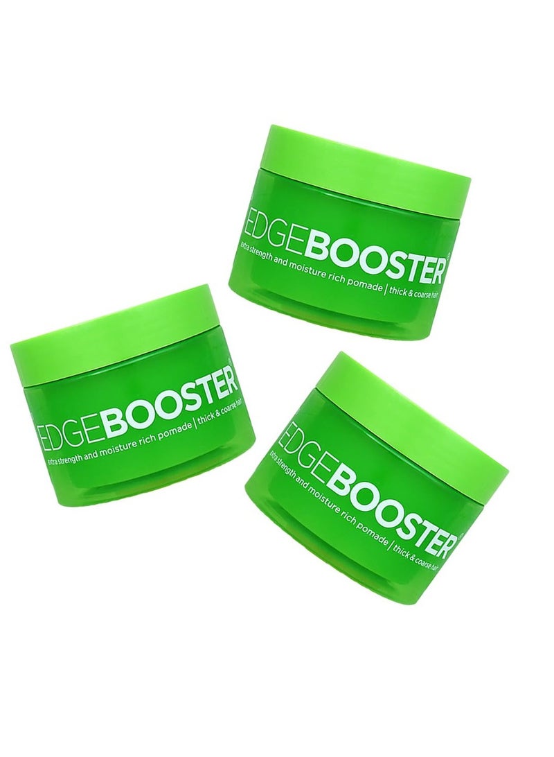 Edge Booster Edge Booster Style Factor Extra Strength and Moisture rich pomade - Thick & Coarse Maximum hold 3.38oz- Emerald (3 Pack)  - Image 1