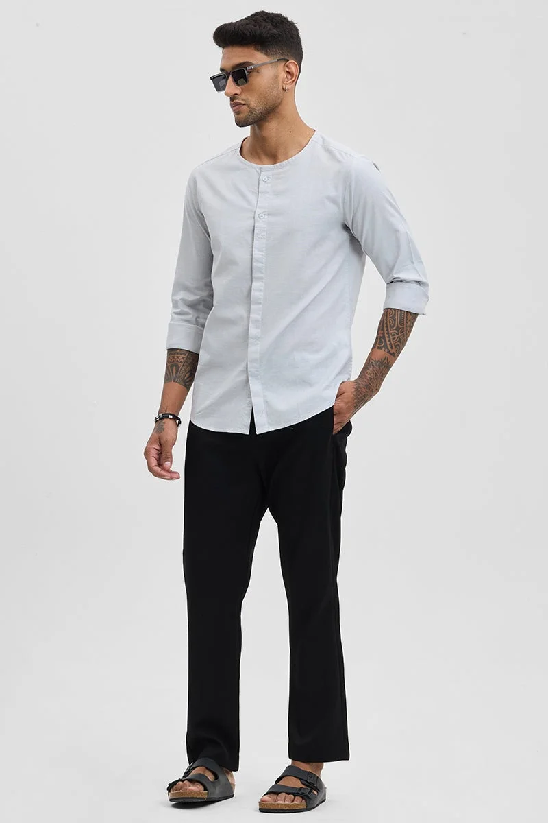 SNITCH Light Grey Slim Fit Shirt
