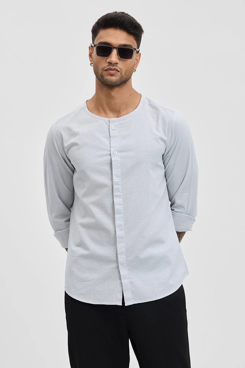 SNITCH Light Grey Slim Fit Shirt