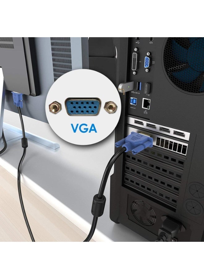 BEST ONE VGA Cable 1.5M, 1080P Full HD 15 Pin Male to Male VGA Monitor Cable, VGA to VGA Cord Compatible with PC, Computer, Laptop, Monitor, Projector, HDTV & LCD Display - Image 4