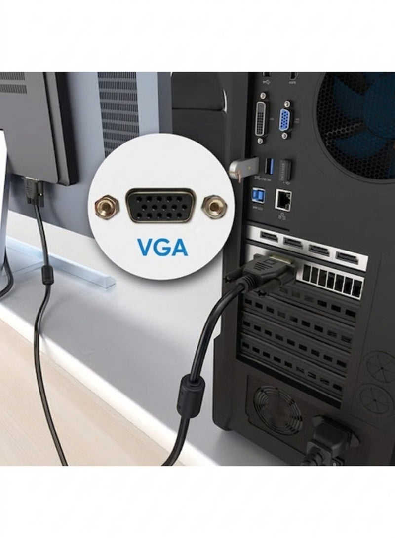 BEST ONE VGA Cable 1.5M, 1080P Full HD 15 Pin Male to Male VGA Monitor Cable, VGA to VGA Cord Compatible with PC, Computer, Laptop, Monitor, Projector, HDTV & LCD Display - Image 4