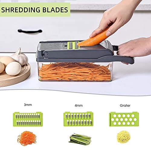 QDGMXIV Vegetable Chopper Slicer 13-in-1 with Spice Chopper Set 7 Blades Veggie Dicer Onion Fruit Cutter - Image 5
