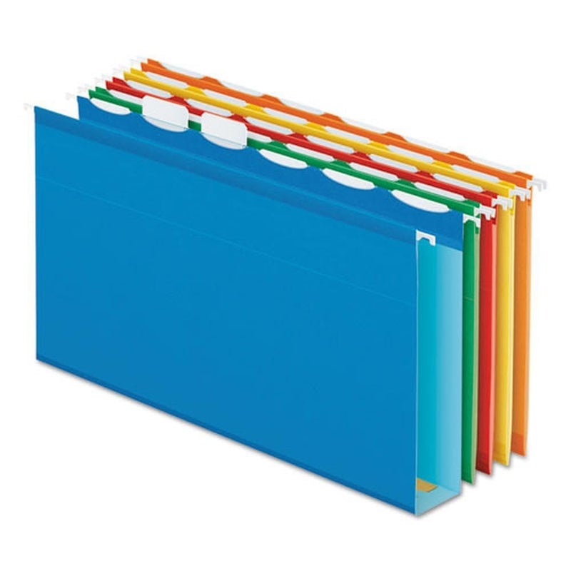 Pendaflex Ready-Tab Extra Capacity Reinforced Hanging File Folders, Legal Size, Assorted Colors, 6 Tab, 20/BX (42702) - Image 1