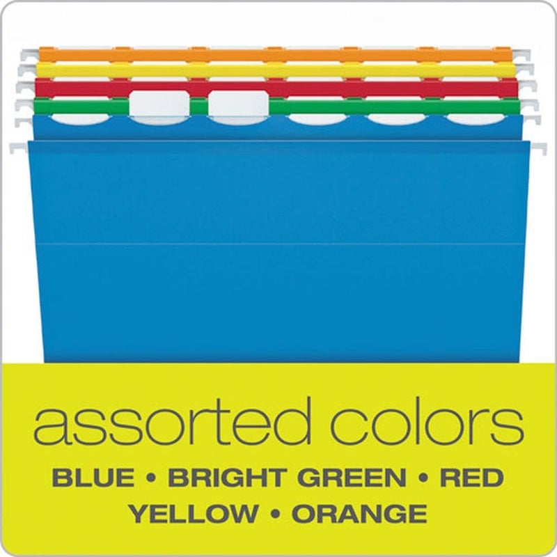Pendaflex Ready-Tab Extra Capacity Reinforced Hanging File Folders, Legal Size, Assorted Colors, 6 Tab, 20/BX (42702) - Image 4