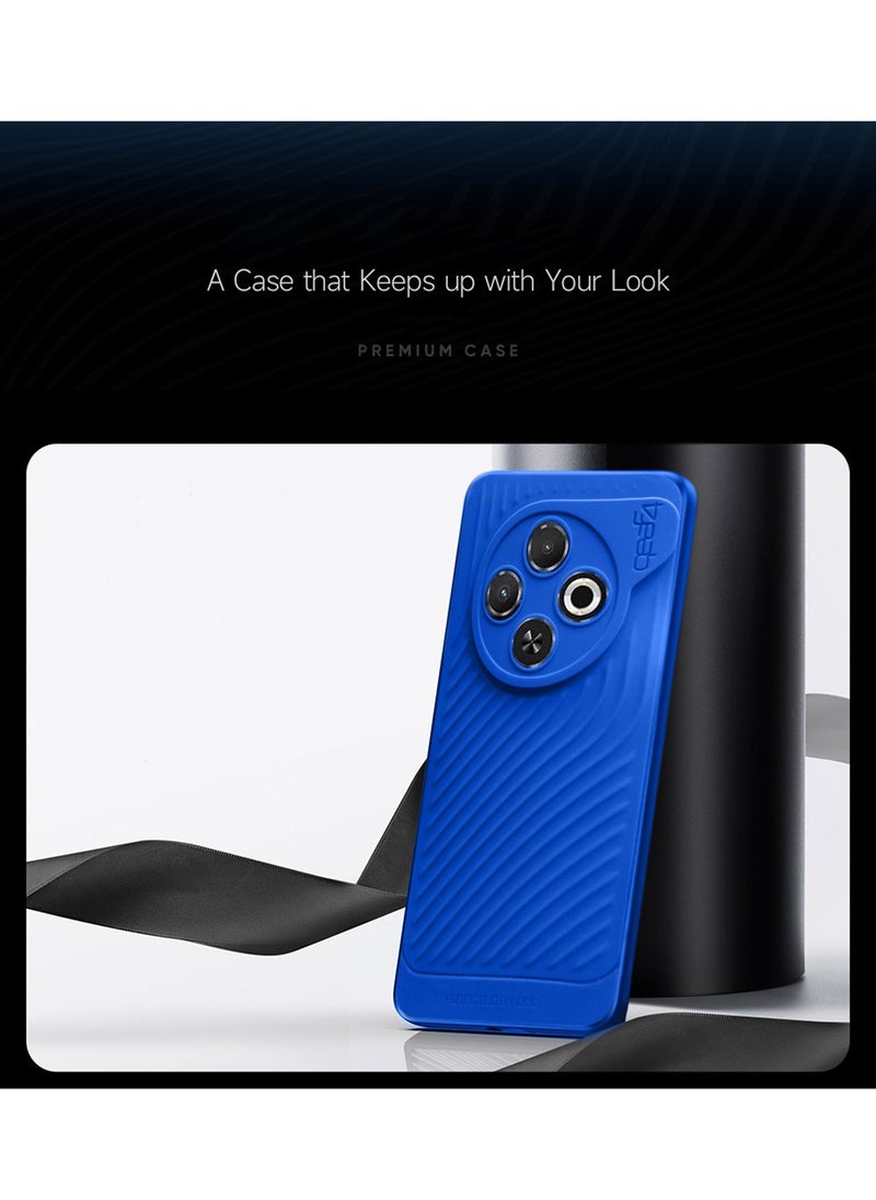 Gear4 - Tecno Spark 30C 4G 2024 Gear4 Soft Liquid Silicone with Wavey Texture Case Cover - Blue - Image 1