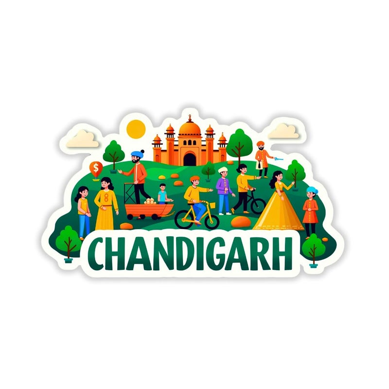 GiftODay Chandigarh City Theme Souvenir Wooden Fridge Magnet for Refrigerator Chandigarh Fridge Magnet for Kitchen Home Decor Perfect Souvenir Gift Size 3x3 Inches Pack of 1 - Image 1