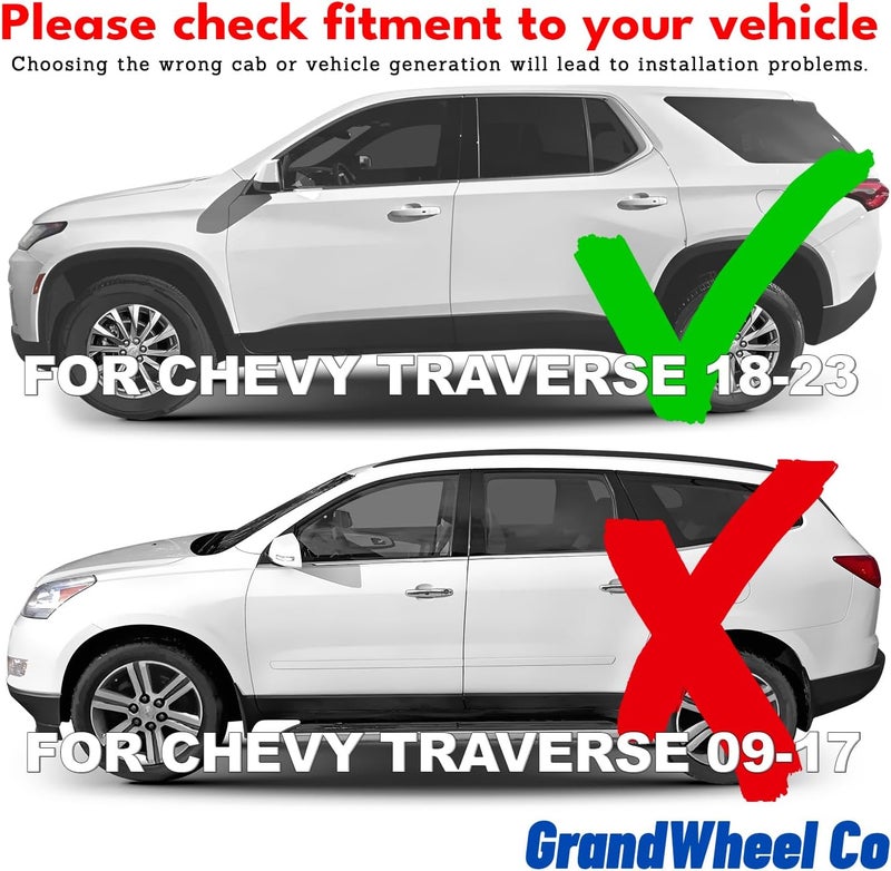 GrandWheel Co Smoke Tinted In-Channel Side Window Vent Visor Deflectors Rain Guards for Chevrolet Traverse 2018-2023 - 4pcs - Image 2