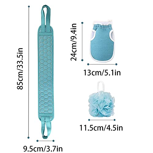 FOKRIM Loofah for Bathing | Bath Shower Loofah Sponge Scrubber Exfoliator for Women and Men | Bathing Sponge | Body Wash Scrub for Bathing | Bath Scrubber For Body (set of 3) - Image 2