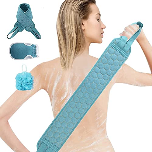 FOKRIM Loofah for Bathing | Bath Shower Loofah Sponge Scrubber Exfoliator for Women and Men | Bathing Sponge | Body Wash Scrub for Bathing | Bath Scrubber For Body (set of 3) - Image 1