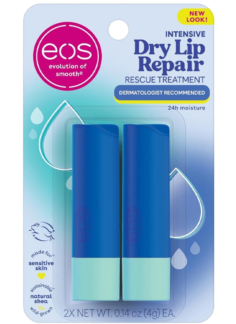 إي أو اس EOS مرطب شفاه ذا هيرو ليب ريبير، مرطب لمدة 24 ساعة للشفاه شديدة الجفاف بخلاصة الفراولة الطبيعية، لا يسبب الحساسية، 0.14 اونصة، عبوة من قطعتين  - Image 1