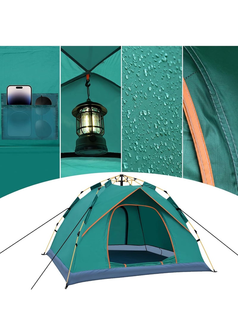 خيمة تخييم - خيمة عائلية فورية تتسع من 3 إلى 4 أشخاص، خيام أوتوماتيكية للتخييم، خيمة تخييم عائلية مقاومة للماء، خيمة سهلة التركيب، خيمة محمولة مقاومة للرياح على شكل قبة للتخييم والمشي لمسافات طويلة والسفر - Image 4