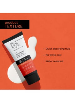 ديكونستركت تفكيك واقي الشمس المشرق بعامل حماية من الشمس SPF 50+ وPA++++ | واقي شمسي ندى يدوم لمدة 8 ساعات | للبشرة الجافة | مقاوم للماء، لا يحتوي على قالب أبيض، سريع الامتصاص | للنساء والرجال | 50 جرام  - Image 3