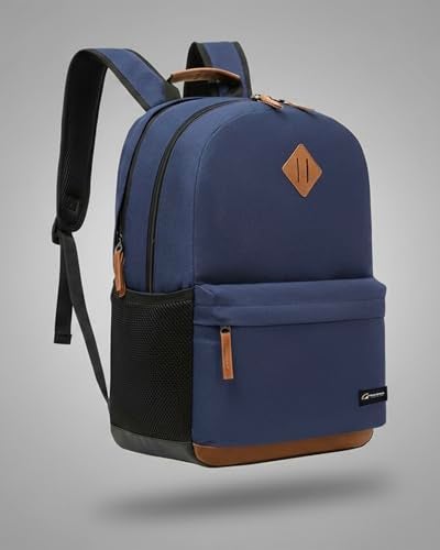 TRAILKICKER Classic Laptop Backpack with Padded 17 inch Laptop Sleeve Multi Pocket Backpack Casual Daypack Backpacks Navy - Image 3