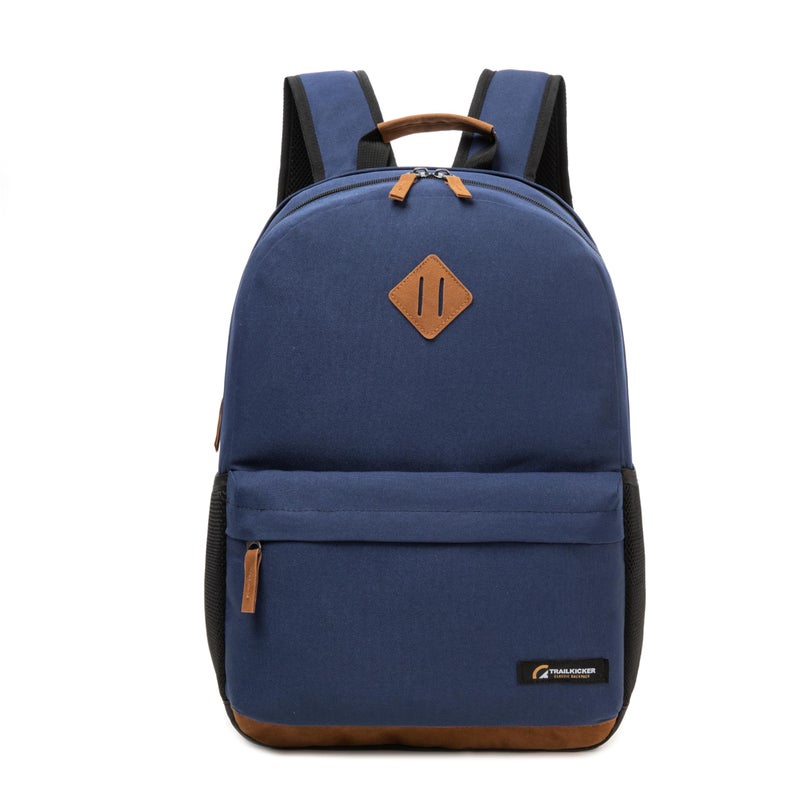 TRAILKICKER Classic Laptop Backpack with Padded 17 inch Laptop Sleeve Multi Pocket Backpack Casual Daypack Backpacks Navy - Image 2