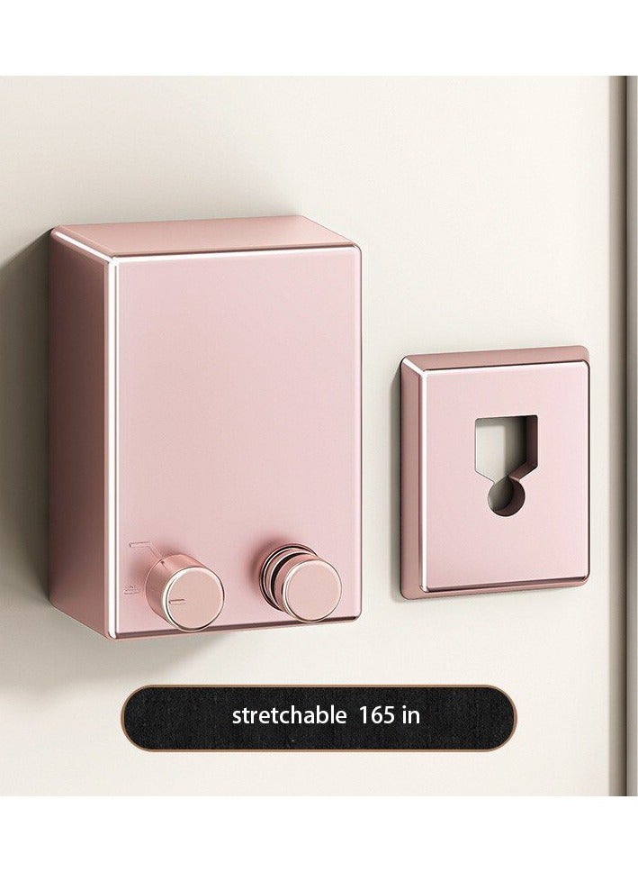 خط الغسيل القابل للسحب الملابس ذات الخدمة الشاقة التجفيف خط الغسيل الملابس الداخلية والخارجية المثبتة على الحائط مجفف الملابس الحبال سحب خط الفولاذ المقاوم للصدأ القابل للضبط 14 قدمًا (خط سيجلس وردي - Image 1