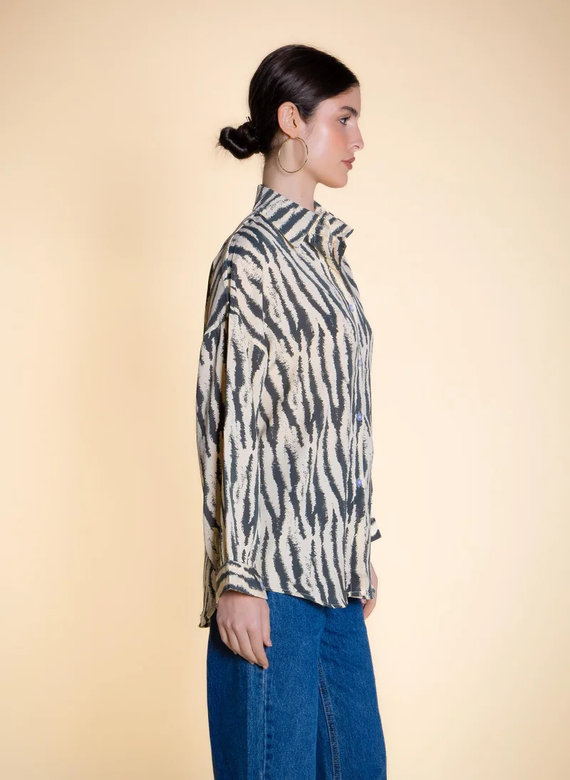 Shapes Green PRINTED COMFORT SHIRT for Women | Best Price UAE