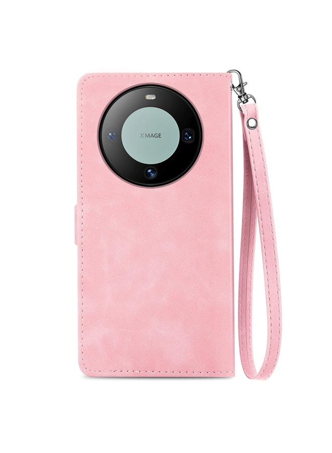 Zaboon Case For Huawei Mate 60 Pro Embossed Flower Zipper Leather Phone Case - Image 3