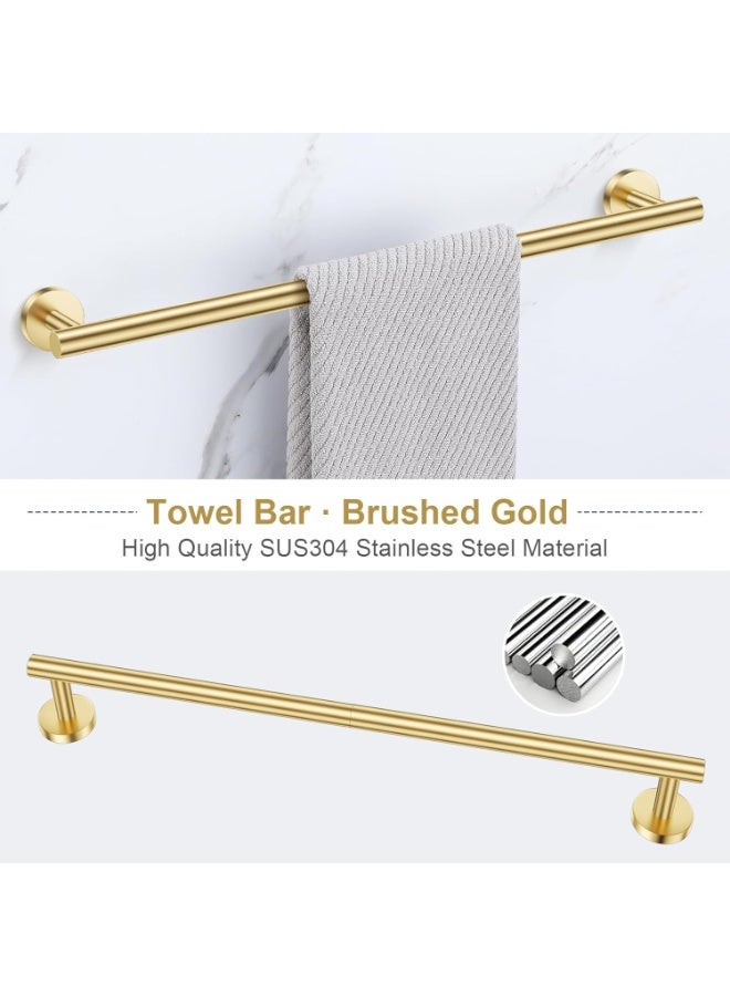 TodyJeyHo 4-piece gold-plated frosted gold bathroom accessories set, SUS304 stainless steel bathroom four-gold set, round toilet paper holder set, wall-mounted - Image 2