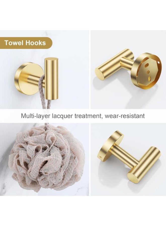 TodyJeyHo 4-piece gold-plated frosted gold bathroom accessories set, SUS304 stainless steel bathroom four-gold set, round toilet paper holder set, wall-mounted - Image 5
