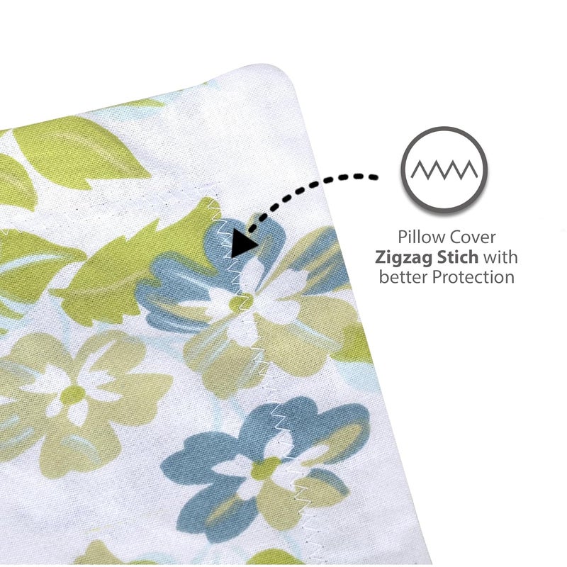 Divine Casa 100 Cotton Bedsheet Set for Single Bed 1 Single Cotton Bedsheet Pillow Cover 144 TC Breathable WrinkleFree Aesthetic Single Bedsheet Set Mineral Green - Image 5