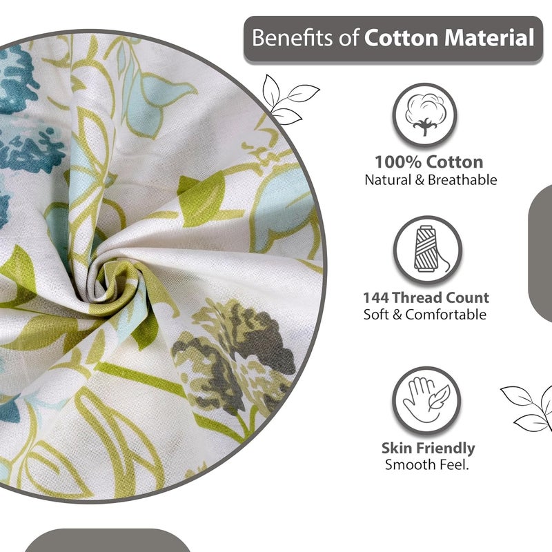 Divine Casa 100 Cotton Bedsheet Set for Single Bed 1 Single Cotton Bedsheet Pillow Cover 144 TC Breathable WrinkleFree Aesthetic Single Bedsheet Set Mineral Green - Image 4