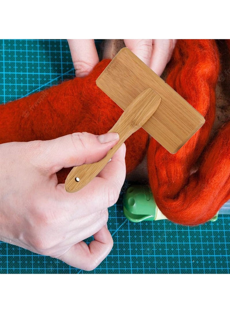 SYOSI 2 PCS Hand Carders for Wool, Wool Carders Set Needle Felting Tools Solid Wood Handles Slicker Brush for Dogs Grooming , Carding Brushes Craft Tool Essentials for Needle Felting Wool  - Image 5