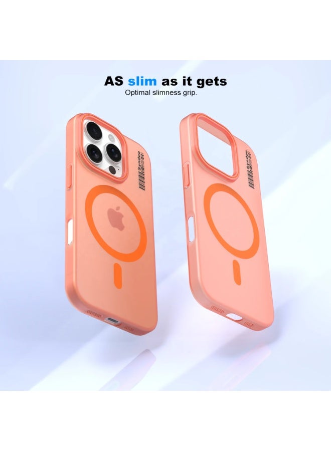 Syndee Anti Yellowing Translucent Matte Full Cover PC Smoke Frosted Cellphone Phone Case for Apple Iphone 11 Pro Max (Orange) - Image 2