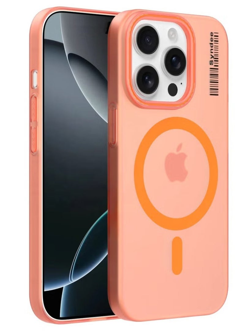 Syndee Anti Yellowing Translucent Matte Full Cover PC Smoke Frosted Cellphone Phone Case for Apple Iphone 11 Pro Max (Orange) - Image 1