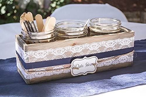 Accent Decor صندوق زراعة خشبي، خشب ريفي، بطانة بلاستيكية، ديكور حديقة، ديكورات مطاعم وأعراس، باقات زفاف، مركز طاولة، مستطيل، 12 × 4 بوصة، (مستطيل)، (مجموعة من 4) - Image 3