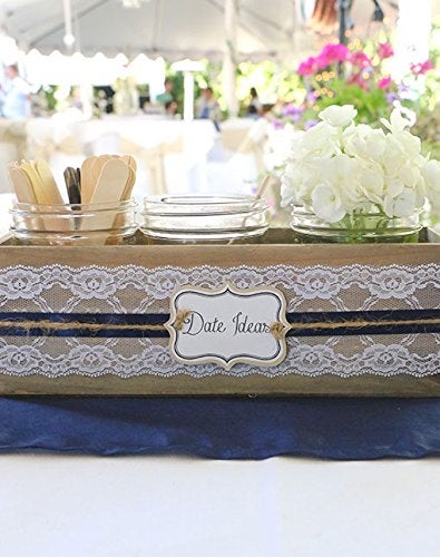 Accent Decor صندوق زراعة خشبي، خشب ريفي، بطانة بلاستيكية، ديكور حديقة، ديكورات مطاعم وأعراس، باقات زفاف، مركز طاولة، مستطيل، 12 × 4 بوصة، (مستطيل)، (مجموعة من 4) - Image 4