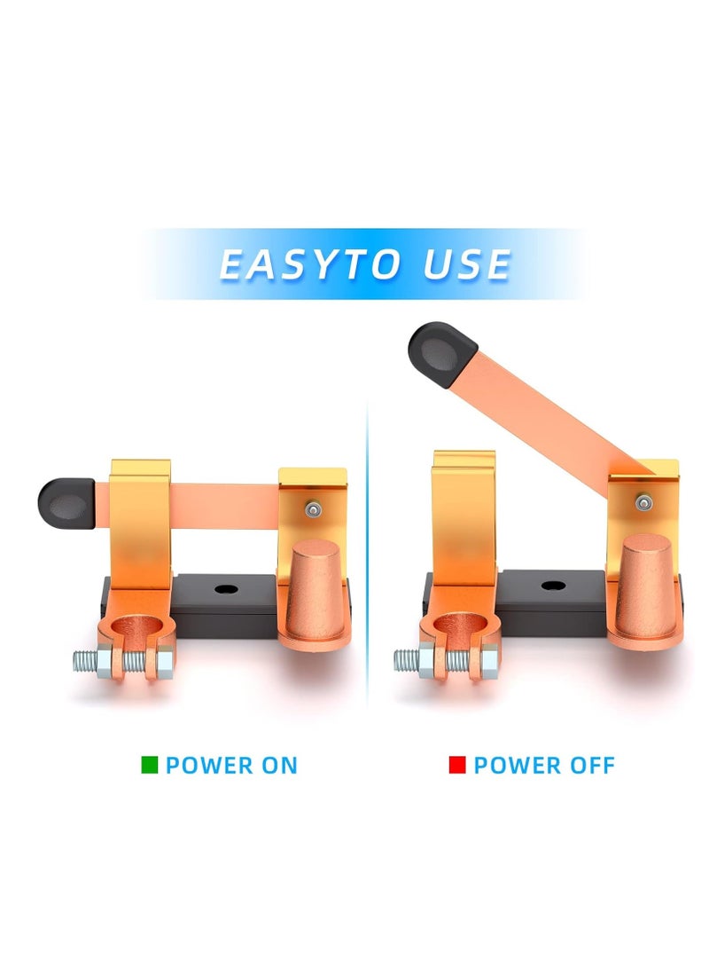 Vertical Top Post solid brass Battery Disconnect Switch 12V and 24V Battery Kill Switch For Negative Post Heavy Duty Knife Blade Battery Cut Off Switch for Auto Car RV Boat Truck - Image 4