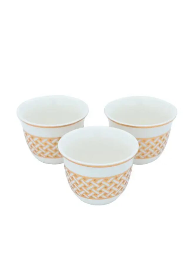 السيف غاليري فناجين قهوة عربية أبيض بنقشة ذهبي 12قطعة - Image 4