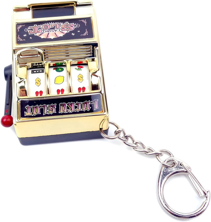 MAGIKON Mini Slot Machine Toy, Funny Lucky Slot Machine Bank with Spinning Reel and Keychain, Nice as Creative Festival Present Birthday Cake Decoration - Image 2