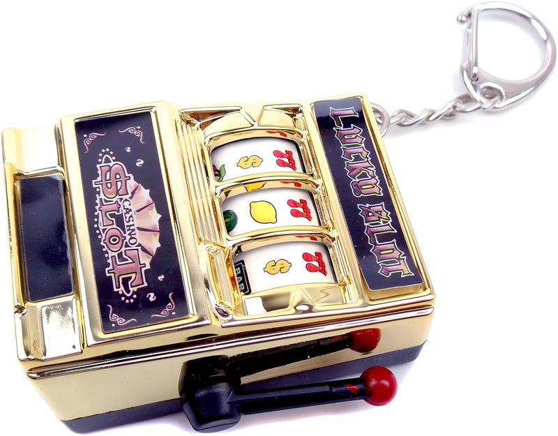 MAGIKON Mini Slot Machine Toy, Funny Lucky Slot Machine Bank with Spinning Reel and Keychain, Nice as Creative Festival Present Birthday Cake Decoration - Image 4