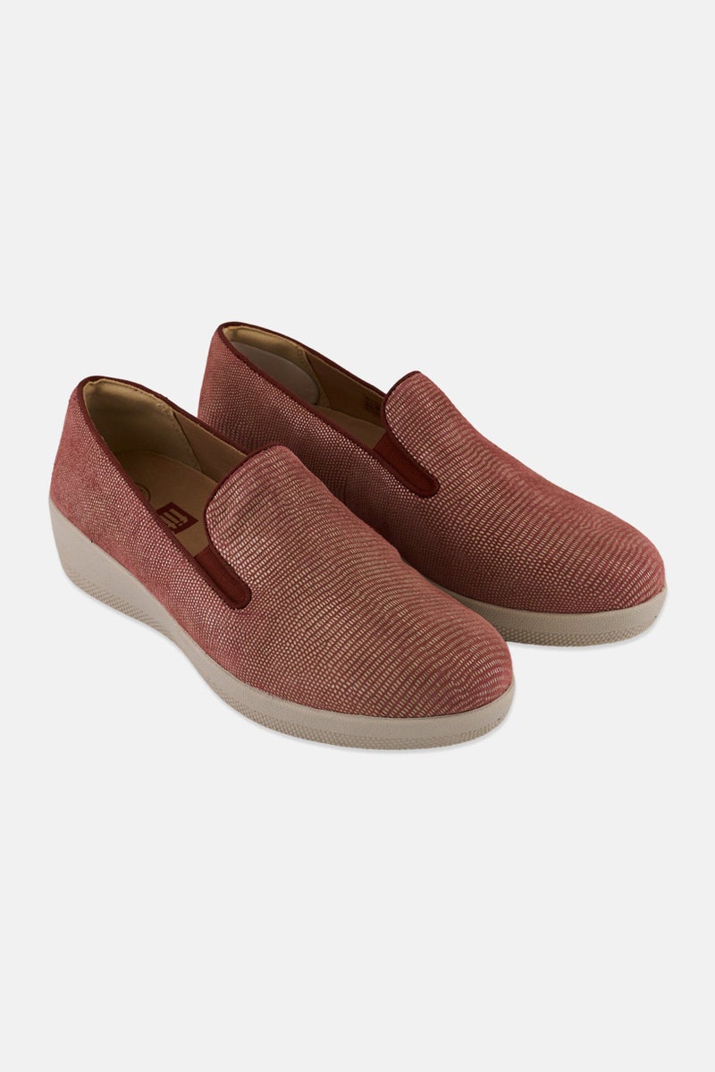 FitFlop Women Superskate Lizard Print Slip On Shoes, Red - Image 1