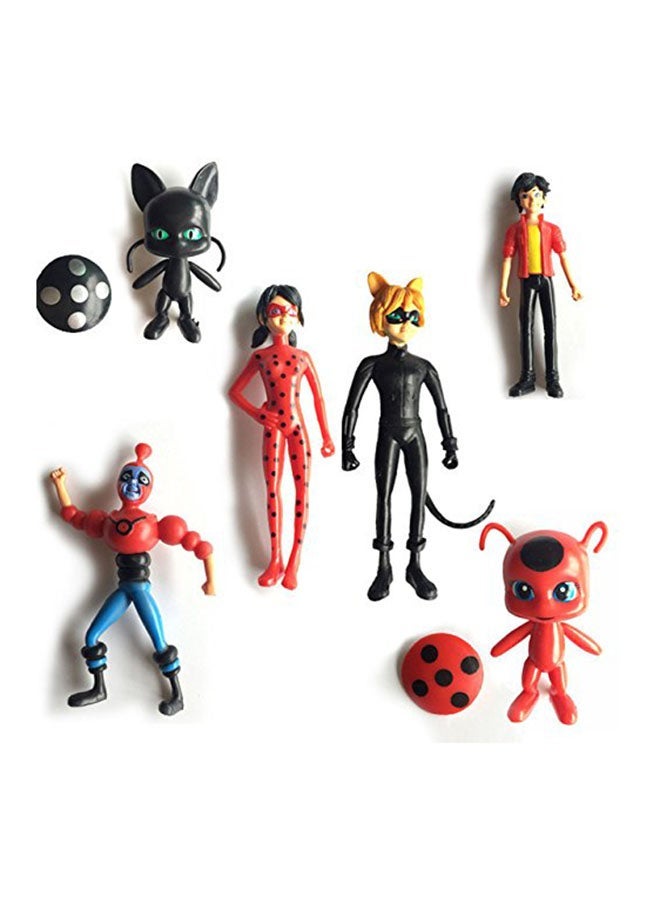 مجموعة مجسمات شخصيات فيلم  Miraculous Tales Of Ladybug And Cat Noir من 6 قطع 14سم - Image 1