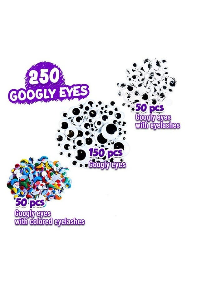 أعمال فنية إبداعية للأطفال، مجموعة ألعاب فنية إبداعية، تحتوي على عيون ملتوية، عصي ملونة، ريش، لامع، كرات فوم لامعة - Image 4