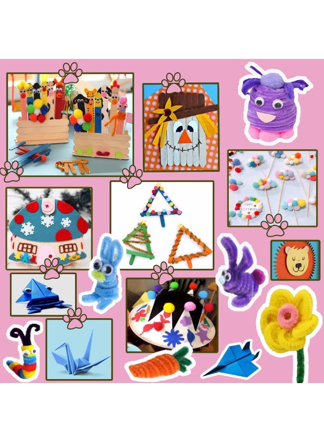 أعمال فنية إبداعية للأطفال، مجموعة ألعاب فنية إبداعية، تحتوي على عيون ملتوية، عصي ملونة، ريش، لامع، كرات فوم لامعة - Image 5