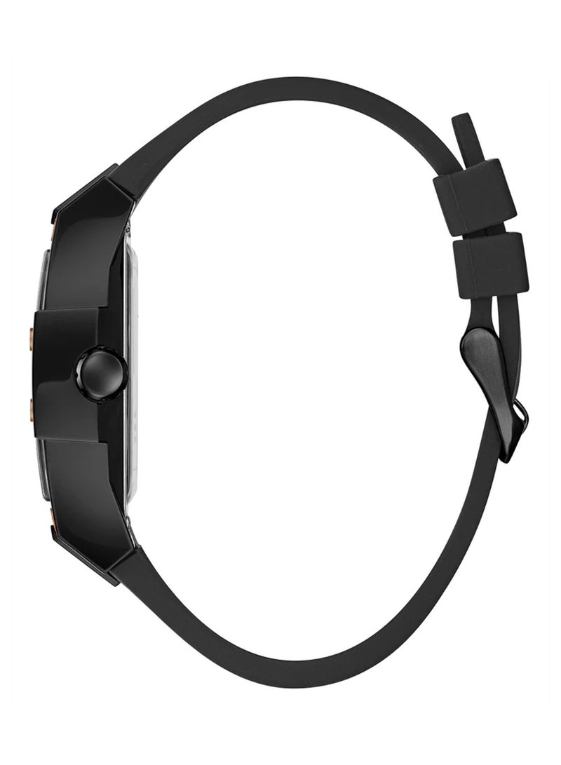 GUESS ساعة سيليكون متعددة الوظائف باللون الأسود للرجال GW0203G8 - 41 مم - Image 2