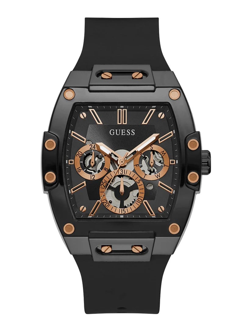 GUESS ساعة سيليكون متعددة الوظائف باللون الأسود للرجال GW0203G8 - 41 مم - Image 1