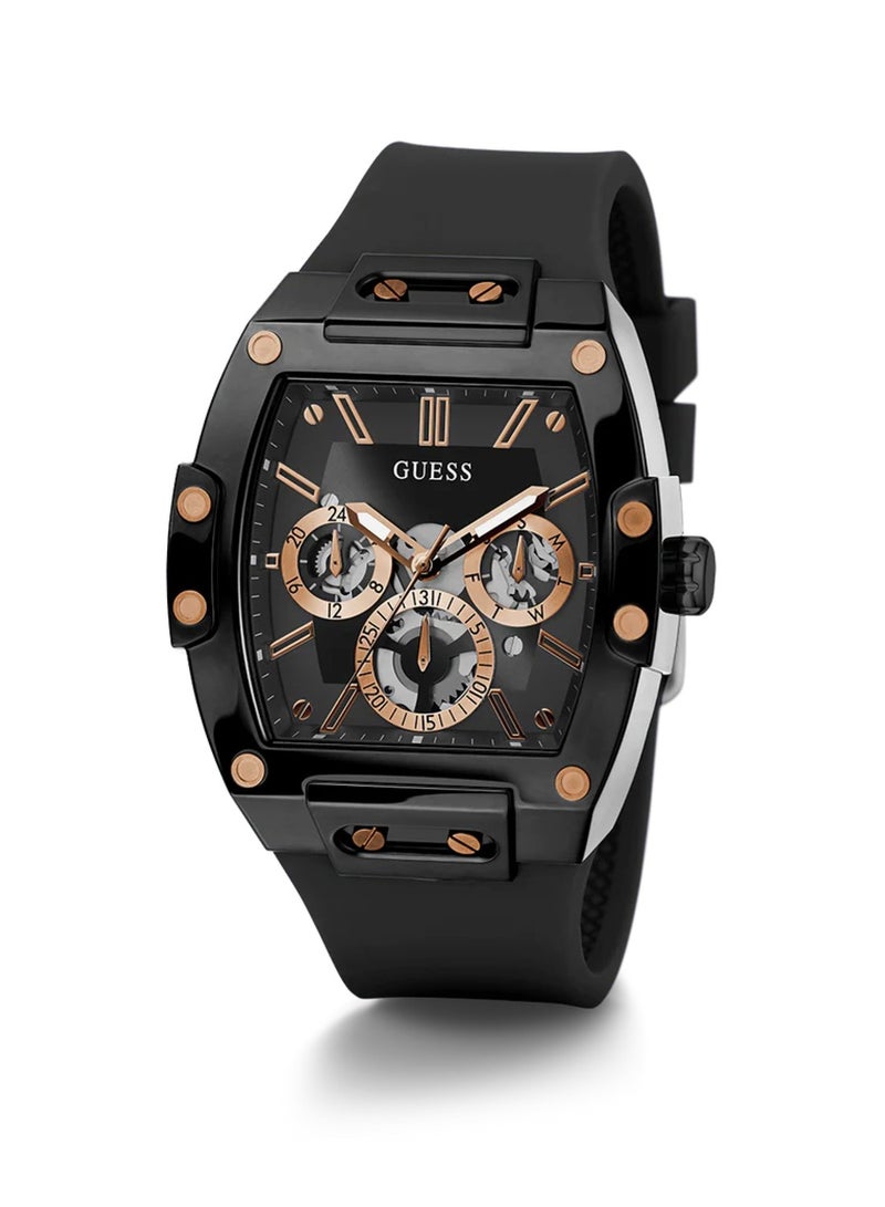 GUESS ساعة سيليكون متعددة الوظائف باللون الأسود للرجال GW0203G8 - 41 مم - Image 5