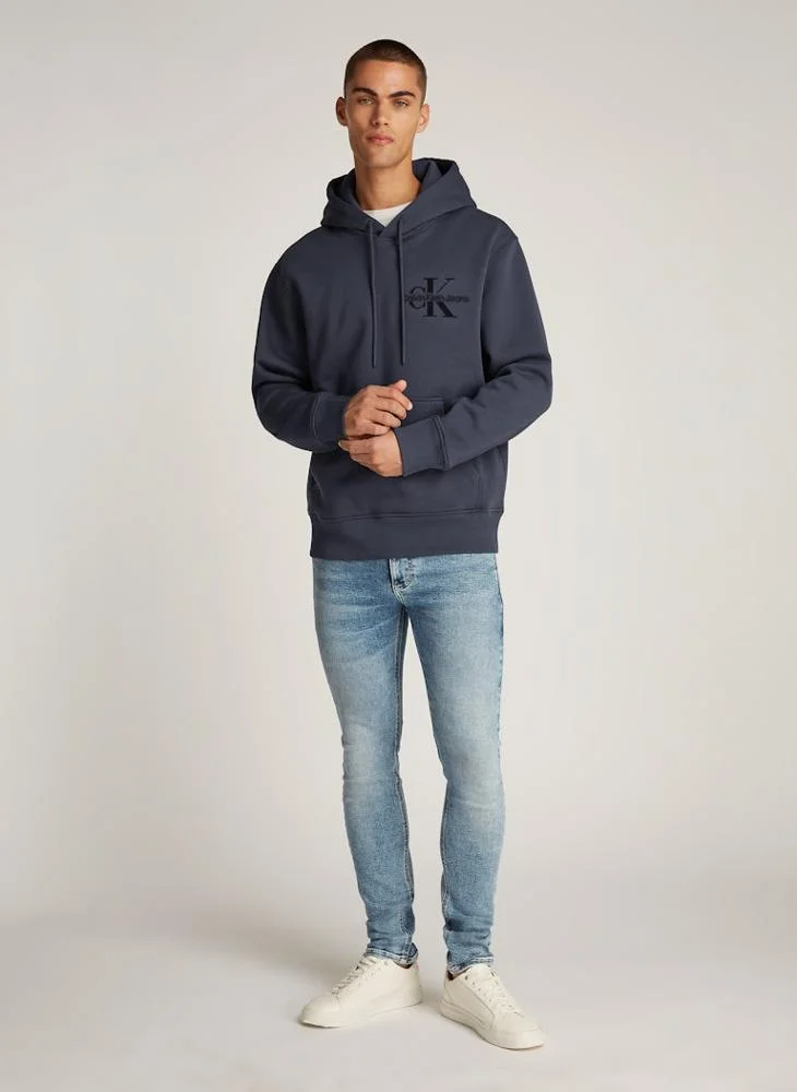كالفن كلاين جينز Drawstring Graphic Logo  Print Hoodie