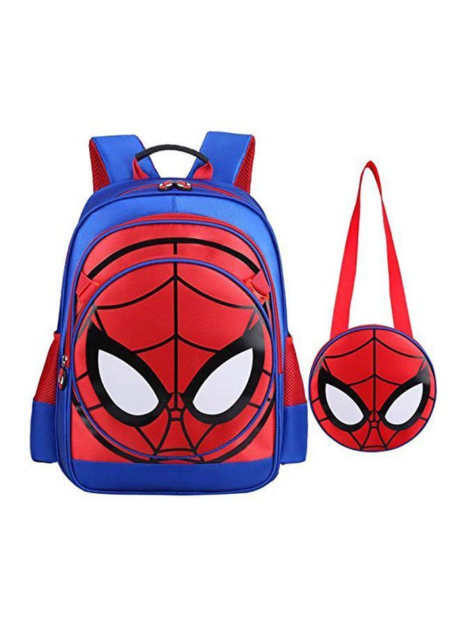 NIBEMINENT Spiderman Patterned Backpack And Shoulder Bag Set Blue/Red 