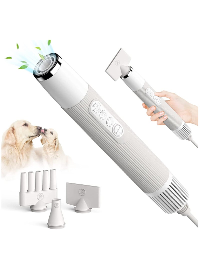 Zikra Pet Dryer, Portable Handheld Pet Dryer Grooming Dog Dryer Less Noise, Dog Blow Dryer with NTC Smart Temperature Control High Velocity and 3 Different Nozzles, for Household Travel Camping - Image 1