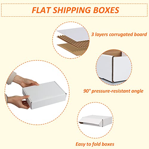 HORLIMER 9x6x2 inches Shipping Boxes Set of 25, White Corrugated Cardboard Box Literature Mailer - Image 3