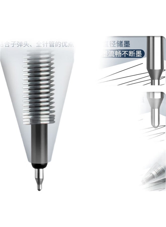 Aihao St Retractable Gel Pen Refill, Quick-Drying, 0.5Mm, Large Capacity, Water-Based Carbon Ink, Exam-Specific, Black, Gr1103 - Image 2